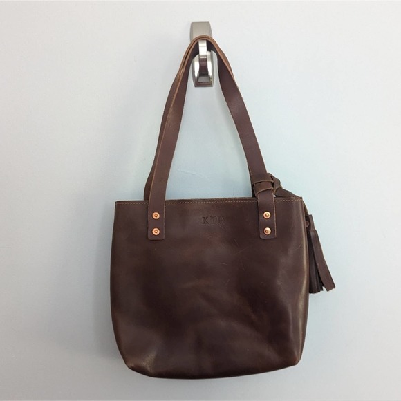 Lifetime Leather Mini Tote with Monogram Dark Brown KTH - Picture 2 of 10